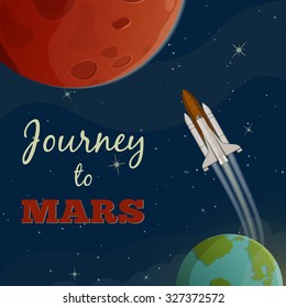 Journey to  Mars. Vector illustration