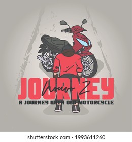 journey with old scooter motorcycle