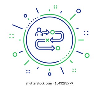 Journey path line icon. Project process sign. Quality design elements. Technology journey path button. Editable stroke. Vector