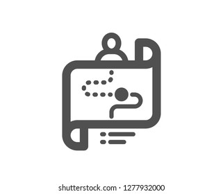 Journey path map icon. Project process sign. Quality design element. Classic style icon. Vector
