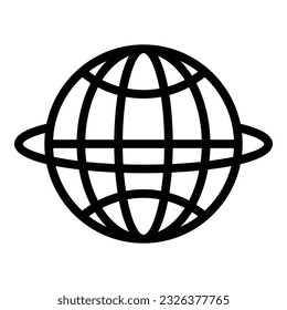 Vector de contorno de icono del planeta de viaje. Mundo. Mapa de turismo