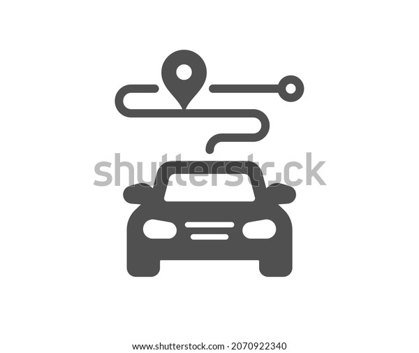 Journey quality icon. Road path sign. Car route\
map symbol. Classic flat style. Quality design element. Simple\
journey icon. Vector