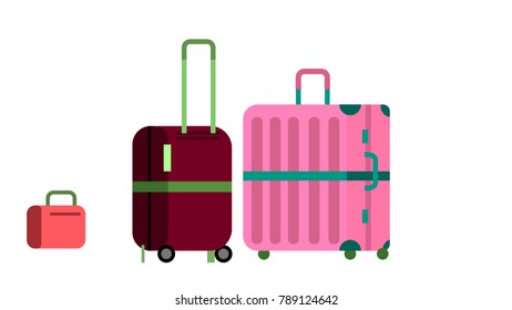 Journey set baggage isolated vector illustration