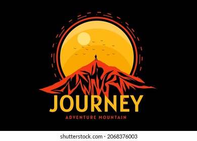 journey silhouette retro design hand drawing