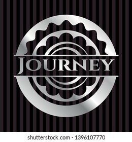 Journey silver badge or emblem. Vector Illustration. Mosaic.