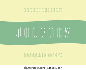 Journey stroke font. Vector alphabet letters. Typeface design. 
