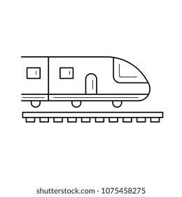 Journey subway train train vector line icon isolated on white background. Journey subway train line icon for infographic, website or app. Icon designed on a grid system.