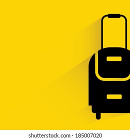 journey suitcase on yellow background