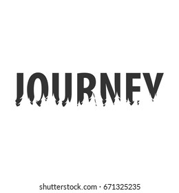 Journey. Text or labels with silhouette of forest