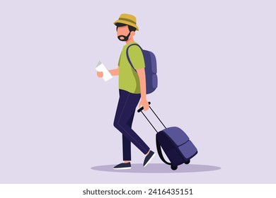 Journey or trip concept. Colored flat vector illustration isolated.