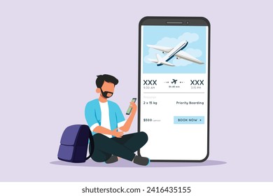 Journey or trip concept. Colored flat vector illustration isolated.