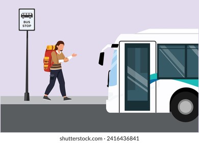Journey or trip concept. Colored flat vector illustration isolated.