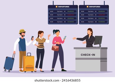 Journey or trip concept. Colored flat vector illustration isolated.
