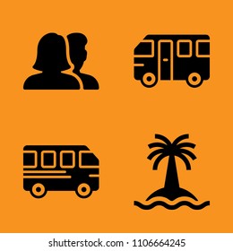journey, web, transportation and friendship icons set. Vector illustration for web and design