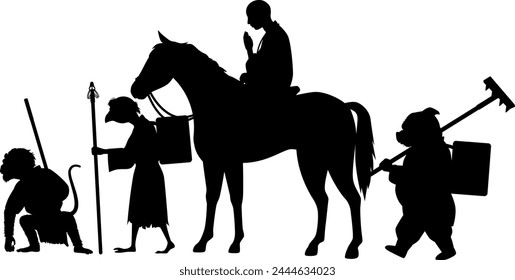 Journey to the West silhouette illustration