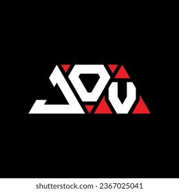 JOV triangle letter logo design with triangle shape. JOV triangle logo design monogram. JOV triangle vector logo template with red color. JOV triangular logo Simple, Elegant, and Luxurious design.