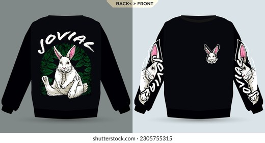 
Jovial rabbit visualized with Shirt Mock Up