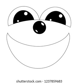 Jovial smile on white Vector illustration