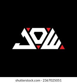 JOW triangle letter logo design with triangle shape. JOW triangle logo design monogram. JOW triangle vector logo template with red color. JOW triangular logo Simple, Elegant, and Luxurious design.
