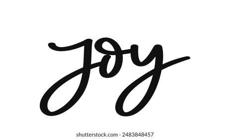 joy brush calligraphy, Handwritten ink lettering. Hand drawn design elements,Vector typography quote isolated on white background ,Vector illustration EPS 10