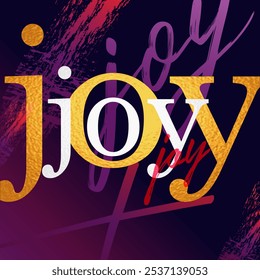 Joy, caligrafia web slide. Impressão cristã com texto Alegria ao mundo para bandeiras religiosas ou t-shirts