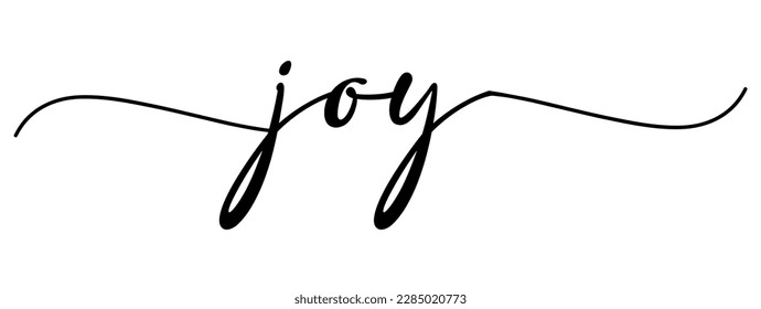 Joy card. Hand drawn positive quote. Modern brush calligraphy. Isolated on white background