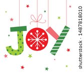 joy christmaa greeting card with red and green color combination design