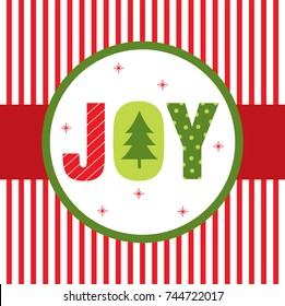 joy christmas greeting card