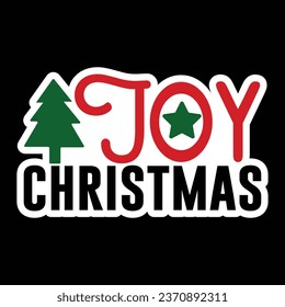 Joy Christmas, Christmas Sticker Design Vector file