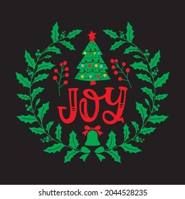 Alegría - Diseño de camisetas navideñas, archivos vectores.