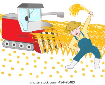 The joy of the crop of the rice.