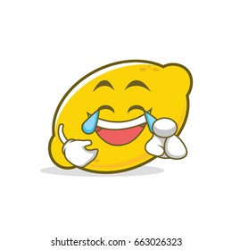 Joy face lemon cartoon character vector art