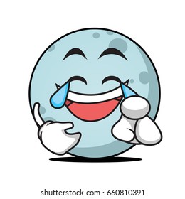 Joy face moon cartoon character vector illustration