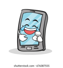 Joy face smartphone cartoon character