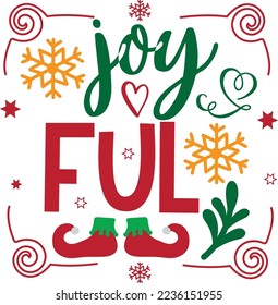 Joy Full Christmas Card vector art 