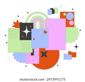 Joy and fun radiation 2D linear illustration concept. Positive vibes spreading cartoon objects isolated on white. Feelings of real happiness metaphor abstract flat vector outline graphic