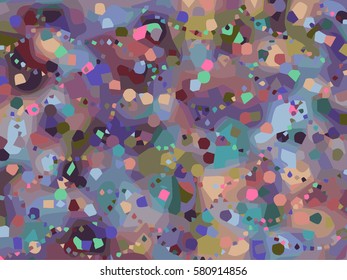 Joy gala graphic impressionistic background. Vector gala art illustration. Colorful festive background with celebration confetti and garlands. Surprise Birthday invention. Multicolor abstract backdrop