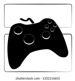 Joy game controller outline black icon vector illustrator design isolated on white background.