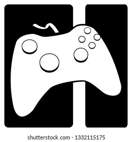 Joy game controller outline icon vector illustrator design isolated on black background.