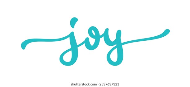 Joy, hand drawn calligraphy lettering design. Modern handwritten brush text.