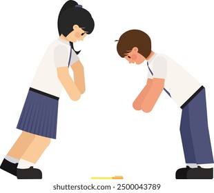 The joy of healthy competition. Two children played enthusiastically, competing to see who could be the fastest and win.