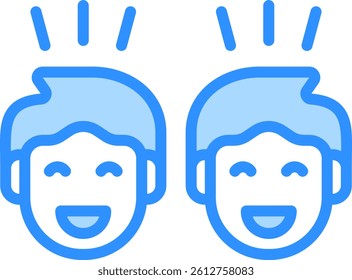Joy Icon Blue Color Vector Illustration