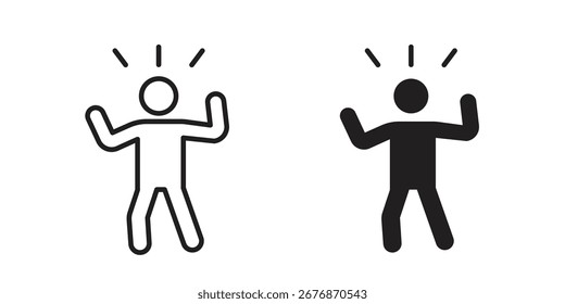 Joy icon no fundo branco. ícone definido em contorno preto e preenchimento