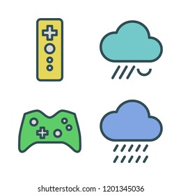 joy icon set. vector set about game controller and rain icons set.