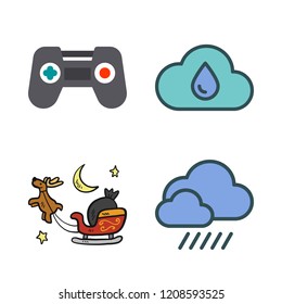joy icon set. vector set about game controller, sled and rain icons set.