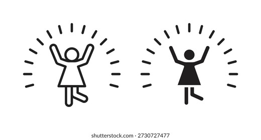Joy icons for design. Easily editable stroke. Modern flat design.