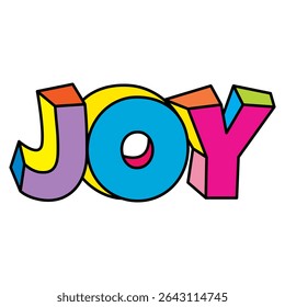 JOY letter logo colorful playful design vector illustration