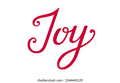 Joy lettering. Christmas joy. Joy phrase isolated on white background