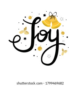 Joy lettering, Christmas typography design 