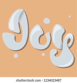 Joy . Lettering design. Handwritten typography. Vector